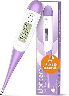 10 Seconds Oral Thermometer for Adults and Kids - Accurate & Safe Rectal Thermometer for Baby with Fever Alarm, Digital Thermometer (Purple)