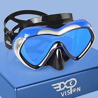 Scuba Diving Mask Anti-Fog Panoramic Snorkel Goggles, Adult Mirror Swim Mask Single Lens Swim Goggles wIith Nose Cover for Diving, Snorkeling, Swimming