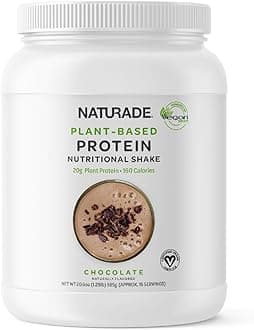 Naturade20g of Pea Protein Powder - Gluten Free, Dairy & Soy Free, Non-GMO, No Cholesterol - Recovery w/Amino Acids - Chocolate (15 Servings)