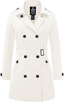 Women's Waterproof Trench Coat Classic Lapel Outerwear Coat with Belt