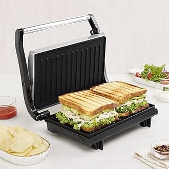 Prime Grill Sandwich Maker, Non-toxic Non-stick Grill Plate Coating, Make 2 Sandwiches At a Time, 700 W