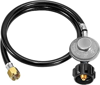 GasSaf 3FT Propane Regulator with Hose, Low Pressure Propane Gas Parts for Weber Grill, Blackstone Grills, Heaters, Fire Pits and More
