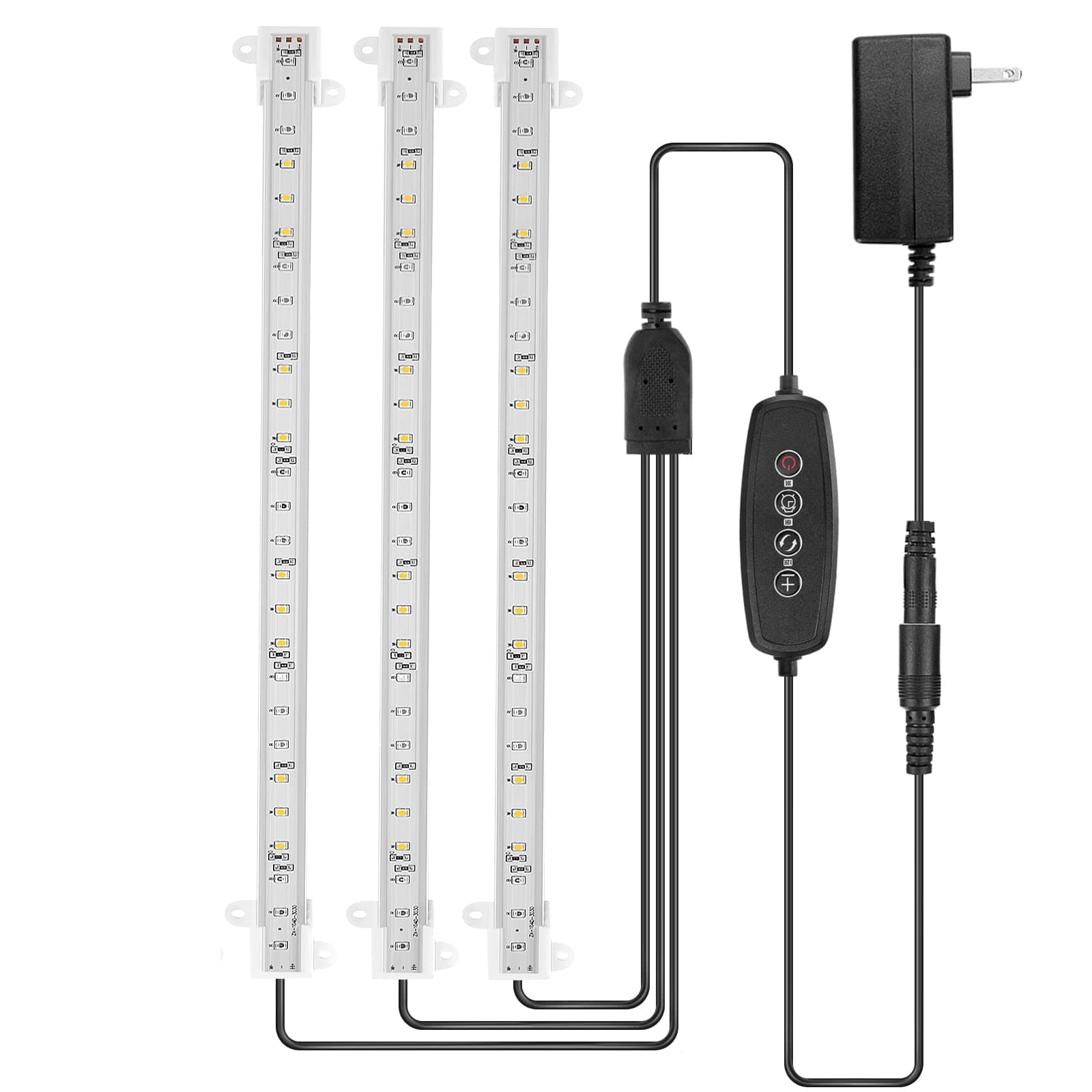 LED Grow Light Strips for Plants,Cholas 36W 132 LEDs Auto ON & Off Function,3/6/12H Timer 5 Dimmable Levels and 3 Switch Modes for Indoor Plants Gardening Greenhouse 3 Pack (Full Sepectrum Light) (L)