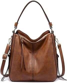 Zibuyu� Tote Handbag for Women, Girls Stylish Fashion Faux Leather Tote Shoulder Bag Classic Solid Color Shoulder Tote Bag for Women & Girls Crossbody Bags for Girls & Women Gift - 1