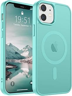 SUPFINE Magnetic for iPhone 12 Case/iPhone 12 Pro Case (Compatible with MagSafe)(Military Grade Drop Protection) Slim Translucent Matte Shockproof with Anti-Fingerprint Phone Case,Blue Green
