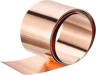 uxcell Copper Flashing 99.95% Pure, 0.5mm Thickness 24 Gauge Copper Roll, 11ft x 8in Copper Sheet Metal Flashing for Contractors DIY Projects, Multiple Sizes
