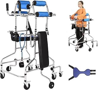 Adult Standing Walker for Seniors Hemiplegia Rehabilitation Standing Frame, Anti Recline, Lower Limb Training, Adjustable Height, Walker Aid for The Disabled, Suitable for People of 58-71 in