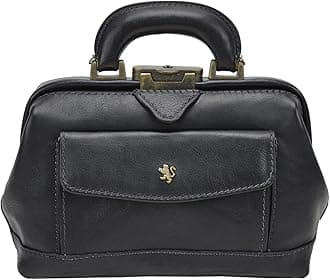 Leather Bag Doctor lady bag 562/P in cow leather - Bruce Black Made in Italy