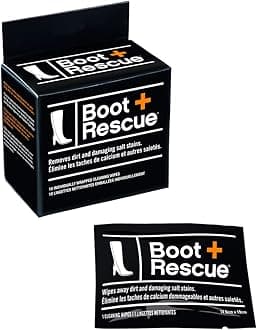 BootRescue All-Natural Cleaning Wipes for Leather and Suede Boots | Remove Salt Stains & Grime | Box of 10 Individually-Wrapped Wipes