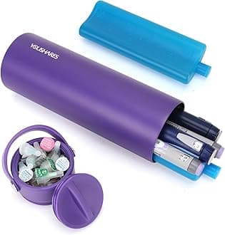 YOUSHARES Insulin Cooler Travel Case - 48H Non-Electric Cooling Bottle with TSA Approved Ice Pack, Diabetic Medication Pen Vials Refrigerator, Medical Carry Case Portable for 1–5 EpiPens