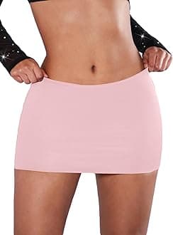 SweatyRocks Women's Casual Elastic Waist Solid Bodycon Mini Skirt Streetwear