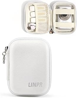 Digital Camera Case Compatible with CAMKORY/for Kodak PIXPRO/for Lecran/for VAHOIALD/for Canon IXUS 285 HS, Small Travel Cameras Storage Holder for Accessories SD Card (White)