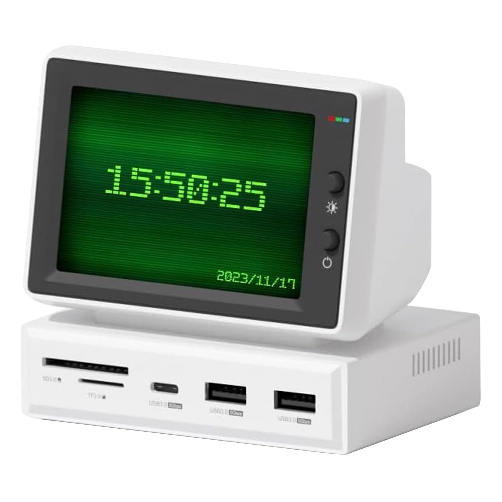 Zunate 3.5inch USB Mini Screen with USB C Hub, Secondary Screen LCD Display Monitor for PC, USB C HDMI Monitor AIDA64 Mini PC CPU RAM HDD Data Monitor Sub Screen for Laptop PC