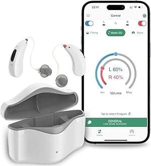 Hearing Aids for Seniors Rechargeable, RIC 16 Channel Hearing Aid with Bluetooth for Adults, Senior Hearing Aids with Smart Noise Cancellation, Digital Hearing Aid Device with APP Control, White