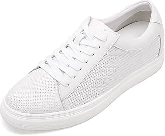 CHAMARIPA Men's Invisible Height Increasing Elevator Shoes Lace-Up Fashion Casual Comfortable Sneakers Genuine Leather Lifting Shoes That Make You 2.36/2.76 Inches Taller Handcrafted