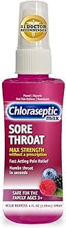 Sugar-Free Sore Throat Relief Spray, Wild Berry, Spray Soothes Throat Pain in Seconds, 4 Fl Oz