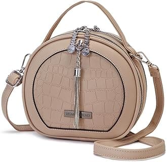 VISMIINTREND Stylish Vegan Leather Round Sling Shoulder Side Bags for Women | Crossbody Bag for Girls | Ladies Purse | Travel Casual | Office | Birthday | Wife | Rakhi Gifts for Sisters