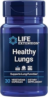 Life Extension Healthy Lungs, Respiratory Supplement, Lung Protection, Boswellia Serrata, Saffron Extract, Once-Daily, Gluten Free, Non-GMO, Vegetarian, 30 Capsules