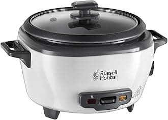 Electric Rice Cooker - 2kg (12 Portion - 145g per serving) Removable non stick bowl, Dishwasher-safe bowl & lid, Steamer basket, measuring cup & spoon inc, Energy Saving, 500W, 27030