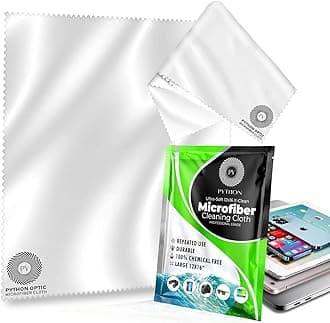Python Premium OLED Microfiber Cloth 12x16in - Scratch-Free Optical Lens & Glasses Cleaner, Screen Cleaning for Computers, TVs, Apple Devices, Zeiss Lenses, Luxury Watches & Expensive Optics