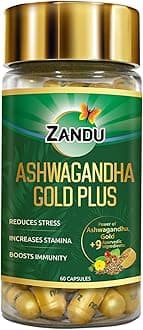 Ashwagandha Gold Plus | Made with Gold, Ashwagandha, Safed Musli, Shilajit & Other Ayurvedic Ingredients | Helps to Boost Stamina, Strengthens Immunity | 60 Caps