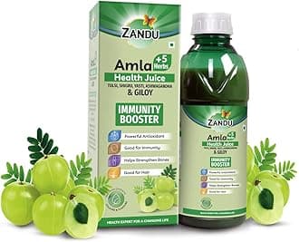 Amla + 5 Herbs Health Juice | Ayurvedic Immunity Booster | Powerful Antioxidant | Good for Bones and Hair |No Added Sugar (1000ml)