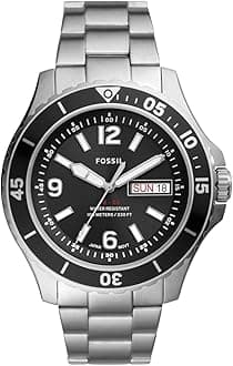 Fossil Fb 02 Men Black Dial Stainless Steel Analog Watch Fs5687, Silver, Fb 02, Fs5687