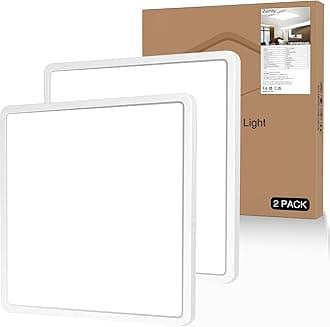 zemty 2 Packs 29CM 36W LED Ceiling Lights, 3240LM Waterproof Bathroom Light, Super Bright 6500K Daylight White Ceiling Lamp, Modern Square Flush Lighting for Kitchen Hallway Living Room Bedroom