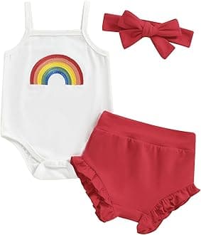 Thorn Tree Newborn Baby Girls Clothes Cotton Suit Cute Baby Kid Infant Romper Play Wear Summer Rainbow Outfits