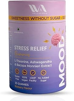 Stress Relief Gummies with Ashwagandha, L-Theanine & Bacopa | Reduces Stress & Anxiety | Supports Sleep, Mood & Focus | Natural Sugar-Free Supplement | 30 Gummies