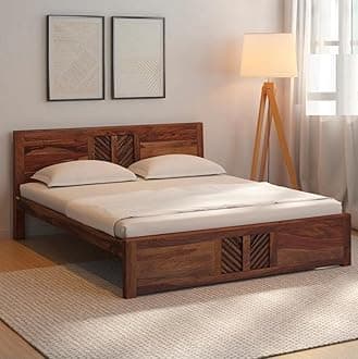 King Size NS 31 Sheesham Wood Bed for Bedroom with 2 Years Warranty