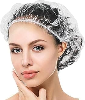 100PCS Disposable Shower Caps, Hair Cap Large Plastic Clear Thick Waterproof Bath Caps For Women, Hotel Travel Essentials Accessories Deep Conditioning Hair Care Cleaning Supplies(17.3")