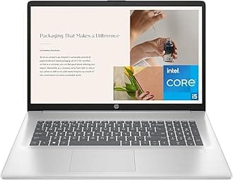 17 inch Laptop, HD+ Display, 12th Generation Intel Core i5-1235U, 8 GB RAM, 512 GB SSD, Intel Iris Xe Graphics, Windows 11 Home, 17-cn2099nr (2023),Silver