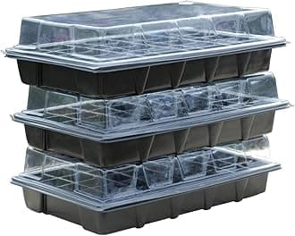 Seed Tray Propagator Kit 360 Cells, 40 Cells per Growing Seed Tray Clear Lids, Plant Germination, Windowsill Greenhouse & Garden, 3 Pack Seedling & Plugs Starter Plastic Grow Trays (9 Seed Trays)
