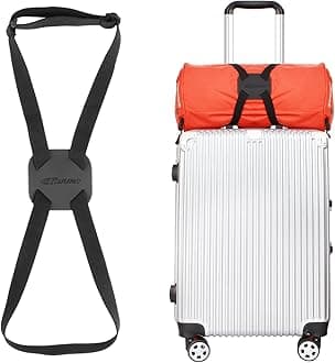 Luggage Straps Bag Bungees for Add a Bag Easy to Travel Suitcase Elastic Strap Belt (Black, M-Black)