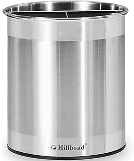 Hillbond Rotating Utensil Holder: Stainless Steel Kitchen Utensil Organizer with Removable Insert for Cooking
