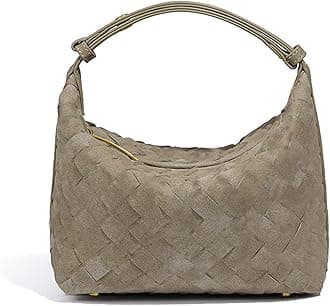 Luxurious Suede Hobo Bag - Women's Woven Leather Shoulder Bag with Spacious Interior