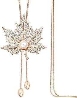 Latest Stylish Design Crystal Flower Long Chain Pendant Pendant for Women (Golden) (10785np)