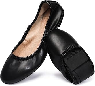 LMWomen's Ballet Flats Round Toe Slip On Flats Shoes Casual Dress Shoes Foldable Portable Travel Ballet Flat