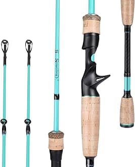 Sougayilang Fishing Pole, 30 Ton Carbon Fiber Sensitive 2 Pcs Baitcasting Rod & Spinning Rod for Freshwater or Saltwater, Tournament Quality Fishing Rod with 2 Tips for Bass