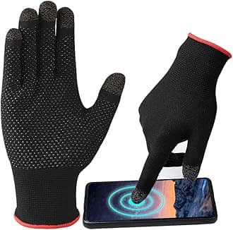 ZEPOHCK Game Gloves, Anti-Sweat Breathable, Touch Finger Gaming Glove for Highly Sensitive Nano-Silver Fiber Material, Dot Silica Gel Palm Non-Slip Design, Support Almost All Mobile Gaming