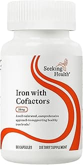 Iron with Cofactors, as Ferrochel Ferrous Bisglycinate, Vitamin A and C Cofactors, Digestive Enzymes for Optimal Iron Absorption, Vegan and Vegetarian (90 Capsules)*