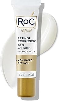 RoC Retinol Correxion Deep Wrinkle Anti-Aging Night Cream, Daily Face Moisturizer with Shea Butter, Glycolic Acid and Squalane, Skin Care Treatment, Mini 0.5 Ounces (Packaging May Vary)