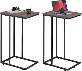 WLIVE 2-Tier End Table Set of 2, A-Grey