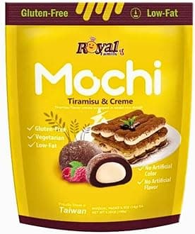 COUGARRoyal Family Mochi Tiramisu & Creme Flavour, No Artificial Color or Flavor, 8pcs 120g (Imported)