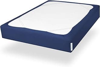 Full Size Box Spring Cover with Smooth and Elastic Woven Material, Alternates for Bed Skirt, Wrinkle & Fading Resistant, Washable, Dustproof, Navy