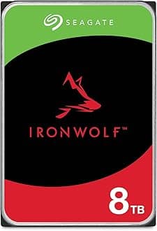 IronWolf, 8TB, NAS, Internal Hard Drive, CMR, 3.5 Inch, SATA, 6GB/s, 5,400 RPM, 256MB Cache, for RAID Network Attached Storage, FFP (ST8000VN004)