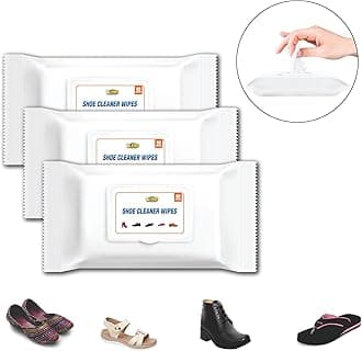 Cleno Shoe Cleaner Wet Wipes For Shoes/Loafers/Sandals/Slippers/Traditional Footwear/Athletic Shoes/Sneakers/White Shoes/Golf-Tennis Shoes/Scrub Off Dirt/Mud - 80 Wipes | Pack of 3 (Ready to Use)