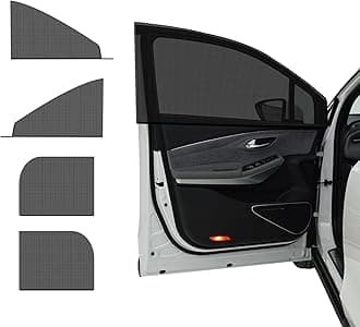 4 PCS Car Window Shades, Auto Front Rear Side Window Sun Shades for Block Heat & UV Protection, Breathable Mesh Baby Window Screen Covers, Universal Car Accessories (SUV)
