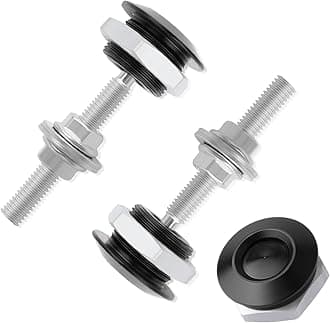 carleef 2PCS Hood Pins Kit for Car with Spacers & Screws,Aluminum Alloy Bumper Quick Release for Engine Cover Protection,Universal Push-Button Quick Latch Car Accessories (Black), 1.01x1.01x0.6 inch